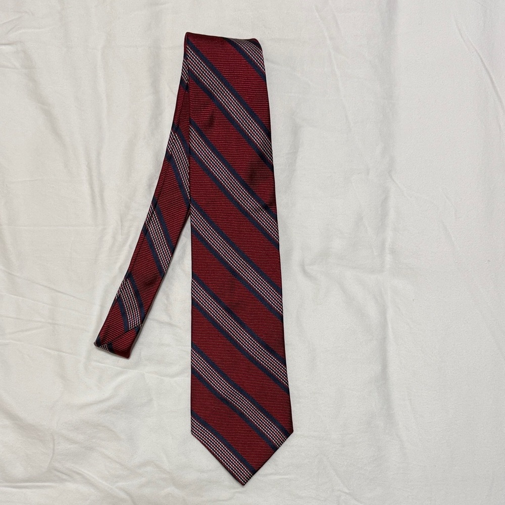 Brooks Classic Red and Blue Striped Tie